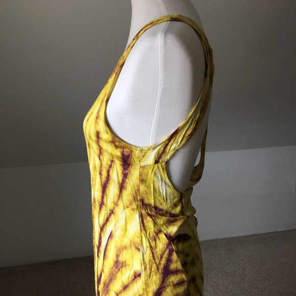 Yellow & Camel Tribal Cut Out Hi-Low Dress NWOT - Picture 3 of 8